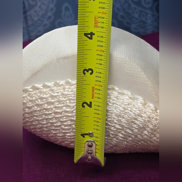 1950s/1960s Beautiful Woven Straw & Velvet Inner Band Calot Ivory VTG Hat - Picture 16 of 16